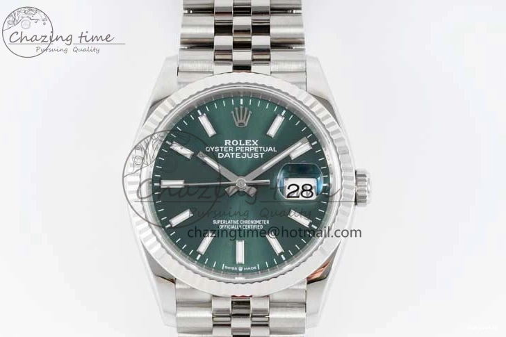 Best Bracelet 904L Green Edition Steel Jubilee SS 1:1 on 116234 Dial DateJust VSF VS3235 Sundust 36 0216